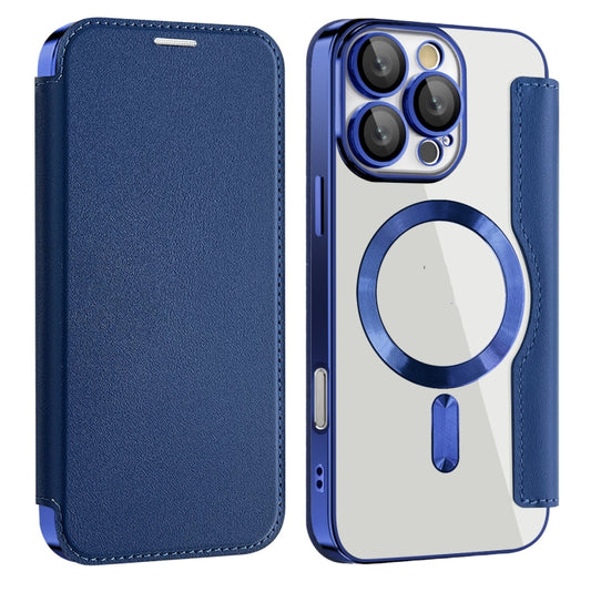 For iPhone 16 Pro Max Shield MagSafe RFID Anti-theft Leather Phone Case(Dark Blue) - iPhone 16 Pro Max Cases by buy2fix | Online Shopping UK | buy2fix