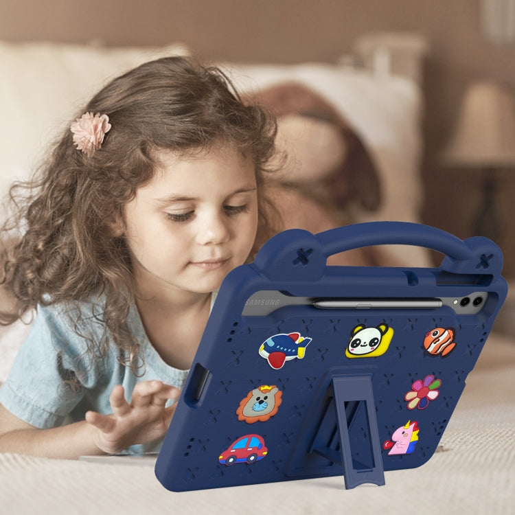 For Samsung Galaxy Tab S9 FE+ 12.4 X610N Handle Kickstand Children EVA Shockproof Tablet Case(Navy Blue) - Galaxy Tab S9 FE+ by buy2fix | Online Shopping UK | buy2fix