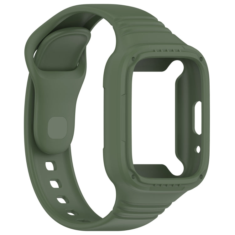 For Redmi Watch 3 Lite Integrated Fully Enclosed Silicone Watch Band(Dark Green) - Watch Bands by buy2fix | Online Shopping UK | buy2fix