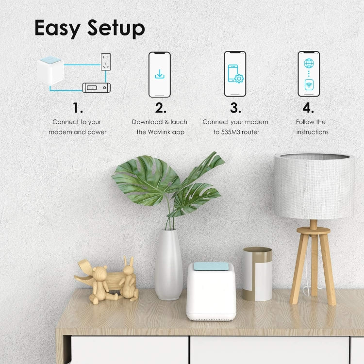 WAVLINK WN535M3 For Home Office 3pcs Mesh Wireless Router AC1200 Dual Band WiFi Signal Booster, Plug:EU Plug - Wireless Routers by WAVLINK | Online Shopping UK | buy2fix