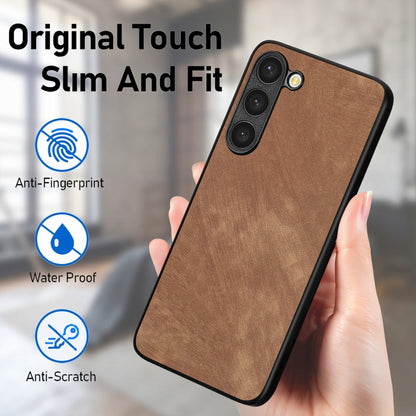 For Samsung Galaxy S22 5G Vintage Leather PC Back Cover Phone Case(Brown) - Galaxy S22 5G Cases by buy2fix | Online Shopping UK | buy2fix