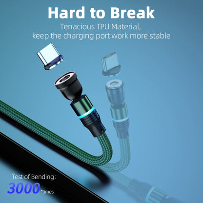 ENKAY 3 in 1 3A USB to Type-C / 8 Pin / Micro USB Magnetic 540 Degrees Rotating Fast Charging Cable, Length:1m(Green) - Charging Cable & Head by ENKAY | Online Shopping UK | buy2fix