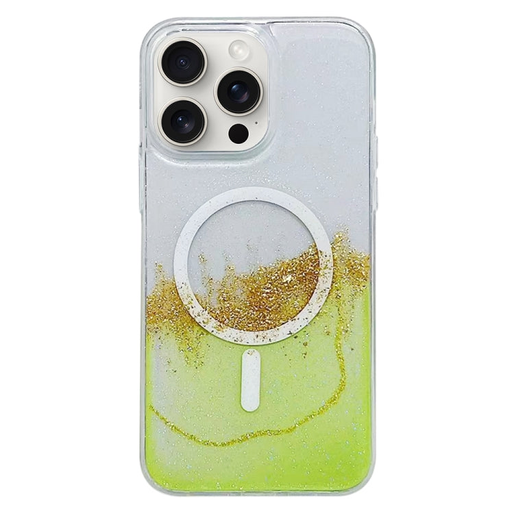 For iPhone 15 Pro MagSafe Gilding Hybrid Clear TPU Phone Case(Green) - iPhone 15 Pro Cases by buy2fix | Online Shopping UK | buy2fix