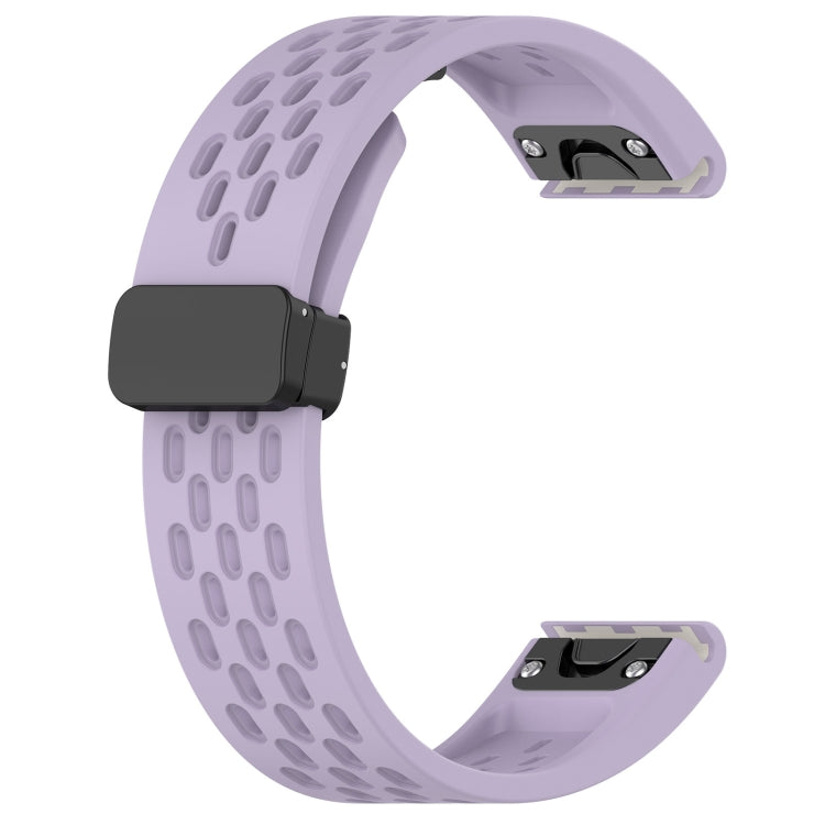 For Garmin D2 Bravo / Quaitx 3 Quick Release Holes Magnetic Buckle Silicone Watch Band(Purple) - Watch Bands by buy2fix | Online Shopping UK | buy2fix