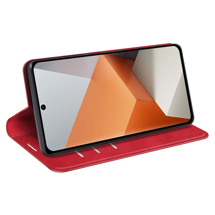 For Xiaomi Redmi Note 13 Pro+ Retro-skin Magnetic Suction Leather Phone Case(Red) - Note 13 Pro+ Cases by buy2fix | Online Shopping UK | buy2fix