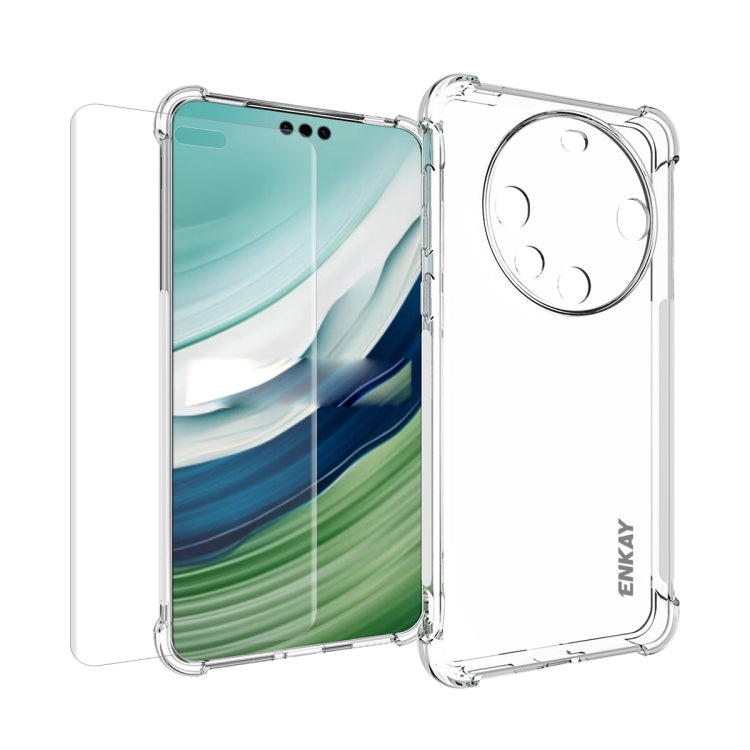 For Huawei Mate 60 Pro / 60 Pro+ ENKAY Transparent TPU Shockproof Phone Case with 3D PET Hot Bending Film - Huawei Cases by ENKAY | Online Shopping UK | buy2fix