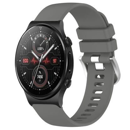 For Huawei Watch GT2 Pro 22mm Liquid Glossy Silver Buckle Silicone Watch Band(Dark Gray) - Watch Bands by buy2fix | Online Shopping UK | buy2fix