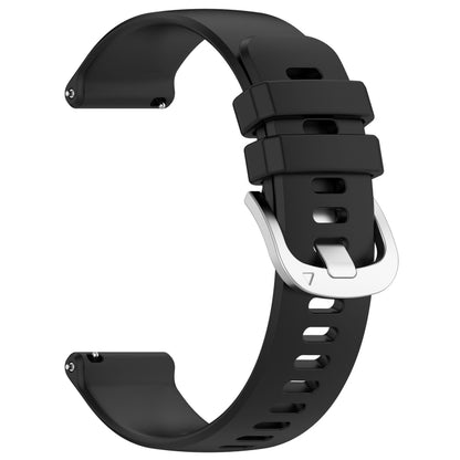 For Garmin Forerunner 255S Music / 255S Liquid Glossy Silver Buckle Silicone Watch Band(Black) - Watch Bands by buy2fix | Online Shopping UK | buy2fix