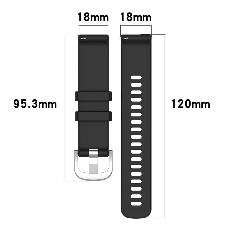 For Garmin Forerunner 255S Music / 255S Liquid Glossy Silver Buckle Silicone Watch Band(Black) - Watch Bands by buy2fix | Online Shopping UK | buy2fix