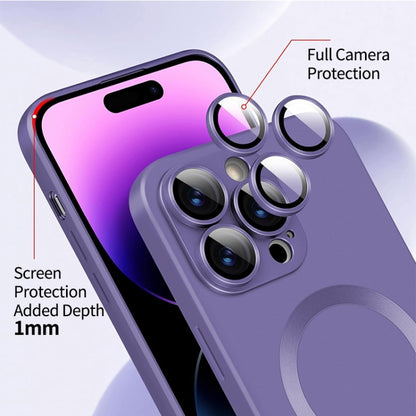 For iPhone 14 Plus ENKAY MagSafe Matte TPU Phone Case with Lens Film(Purple) - iPhone 14 Plus Cases by ENKAY | Online Shopping UK | buy2fix