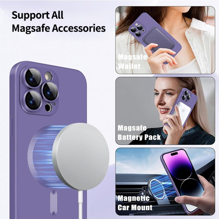 For iPhone 14 Pro ENKAY MagSafe Matte TPU Phone Case with Lens Film(Purple) - iPhone 14 Pro Cases by ENKAY | Online Shopping UK | buy2fix