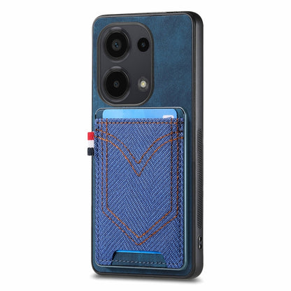 For Xiaomi Redmi Note 13 Pro 4G Denim Texture Leather Skin Phone Case with Card Slot(Blue) - Note 13 Pro Cases by buy2fix | Online Shopping UK | buy2fix