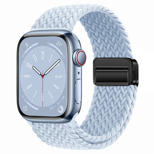 For Apple Watch Ultra 2 49mm Nylon Woven Magnetic Fold Buckle Watch Band(Misty Blue) - Watch Bands by buy2fix | Online Shopping UK | buy2fix