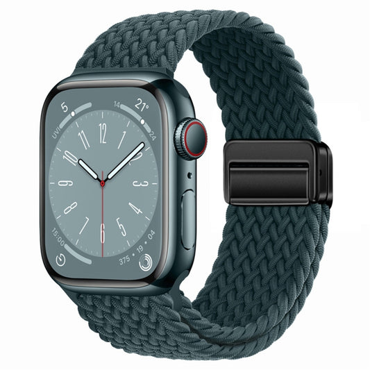 For Apple Watch Ultra 49mm Nylon Woven Magnetic Fold Buckle Watch Band(Rainforest Green) - Watch Bands by buy2fix | Online Shopping UK | buy2fix