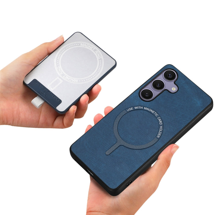 For Samsung Galaxy S25+ 5G Retro Splitable Magnetic Card Bag Leather Phone Case(Blue) - Galaxy Phone Cases by buy2fix | Online Shopping UK | buy2fix