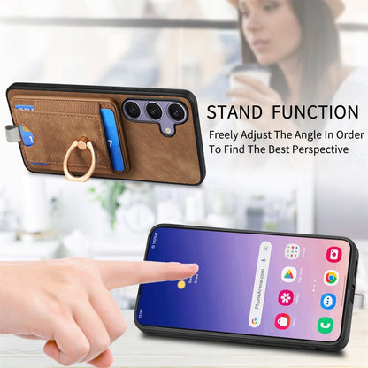 For Samsung Galaxy S25+ 5G Retro Splitable Magnetic Card Bag Leather Phone Case(Brown) - Galaxy Phone Cases by buy2fix | Online Shopping UK | buy2fix