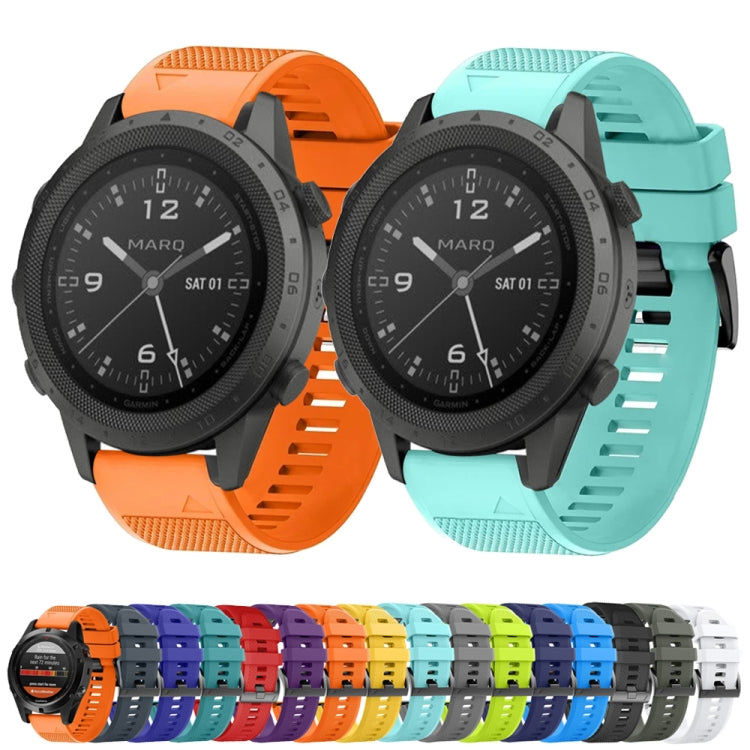 For Garmin Fenix 5 Plus 22mm Quick Release Silicone Watch Band(Orange) - Watch Bands by buy2fix | Online Shopping UK | buy2fix