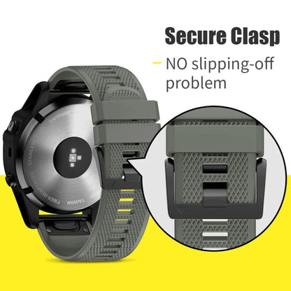 For Garmin Fenix 7 22mm Quick Release Silicone Watch Band(Grey) - Watch Bands by buy2fix | Online Shopping UK | buy2fix
