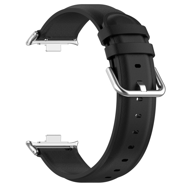 For Redmi Watch 4 Round Tail Top Layer Leather Watch Band(Black) - Watch Bands by buy2fix | Online Shopping UK | buy2fix
