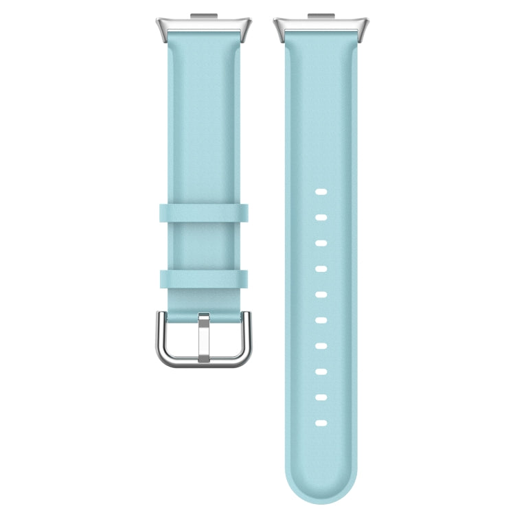 For Xiaomi Mi Band 8 Pro Round Tail Top Layer Leather Watch Band(Light Blue) - Watch Bands by buy2fix | Online Shopping UK | buy2fix