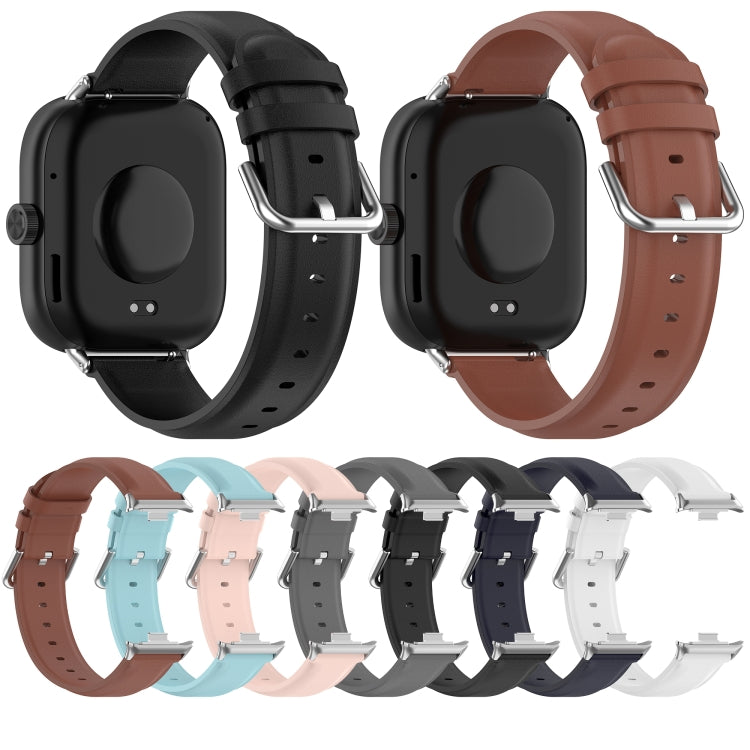 For Xiaomi Mi Band 8 Pro Round Tail Top Layer Leather Watch Band(Black) - Watch Bands by buy2fix | Online Shopping UK | buy2fix