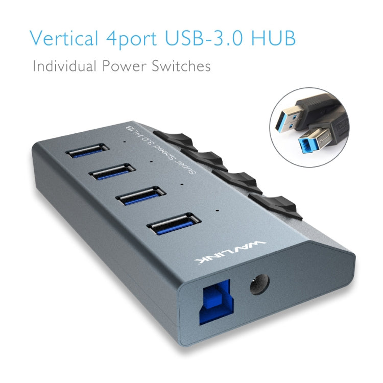 WAVLINK WL-UH3049 USB 3.0 4-Ports Desktop Fast Charger Station with Independent Switch(AU Plug) - USB 3.0 HUB by WAVLINK | Online Shopping UK | buy2fix