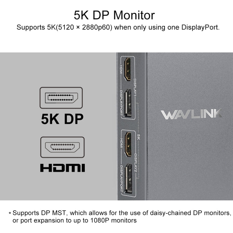 WAVLINK WL-UG69DK7 Laptops Type-C Universal Desktop Docking Station Aluminum Alloy HUB Adapter(EU Plug) - USB HUB by WAVLINK | Online Shopping UK | buy2fix