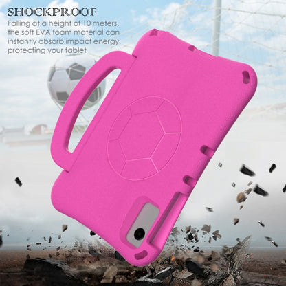 For Samsung Galaxy Tab A9+ 10.95 2023 Handle Football Shaped EVA Shockproof Tablet Case(Rose Red) - Galaxy Tab A9+ by buy2fix | Online Shopping UK | buy2fix