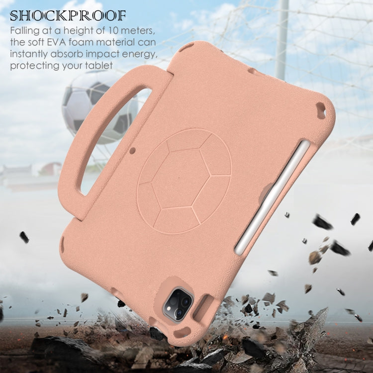 For iPad Air 11 2024 Handle Football Shaped EVA Shockproof Tablet Case(Light Pink) - iPad Air 11 2024 Cases by buy2fix | Online Shopping UK | buy2fix