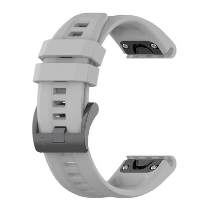 For Garmin Fenix 7 Pro Solid Color Black Buckle Silicone Quick Release Watch Band(Gray) - Watch Bands by buy2fix | Online Shopping UK | buy2fix