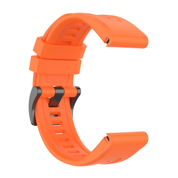 For Garmin Epix Gen2 / Epix Pro Gen2 47mm Solid Color Black Buckle Silicone Quick Release Watch Band(Orange) - Watch Bands by buy2fix | Online Shopping UK | buy2fix