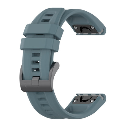 For Garmin Fenix 6 Pro GPS Solid Color Black Buckle Silicone Quick Release Watch Band(Rock Blue) - Watch Bands by buy2fix | Online Shopping UK | buy2fix