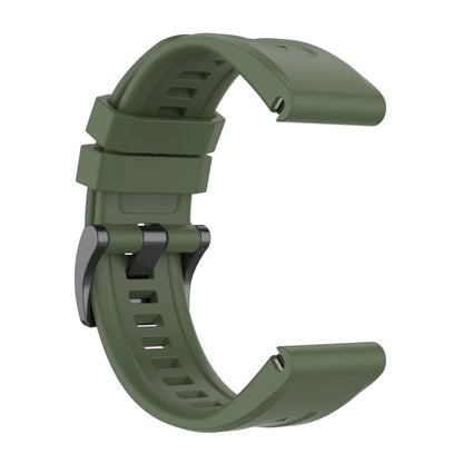 For Garmin Forerunner 965 / 955 / 945 / 935 Solid Color Black Buckle Silicone Quick Release Watch Band(Dark Green) - Watch Bands by buy2fix | Online Shopping UK | buy2fix