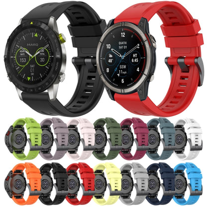 For Garmin Forerunner 965 / 955 / 945 / 935 Solid Color Black Buckle Silicone Quick Release Watch Band(Red) - Watch Bands by buy2fix | Online Shopping UK | buy2fix