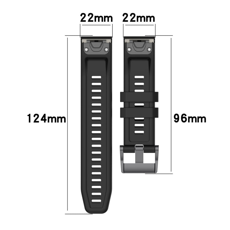 For Garmin Quatix 7 Pro Solid Color Black Buckle Silicone Quick Release Watch Band(Orange) - Watch Bands by buy2fix | Online Shopping UK | buy2fix