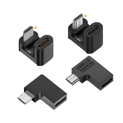 Type-C Female to Micro USB Male Adapter Data Charging Transmission, Specification:Type-C Female to Micro Male Left Bend - Cable & Adapters by buy2fix | Online Shopping UK | buy2fix