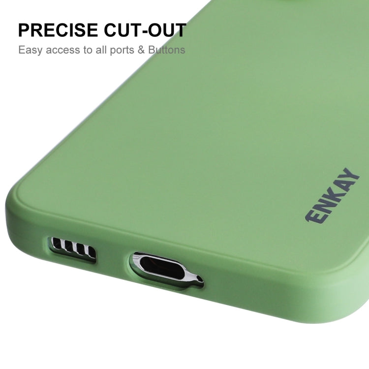 For Samsung Galaxy S24 5G ENKAY Liquid Silicone Soft Shockproof Phone Case(Light Green) - Galaxy S24 5G Cases by ENKAY | Online Shopping UK | buy2fix