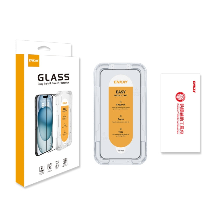 For iPhone 16 ENKAY Easy Install High Alumina Silicon Full Glass Film - iPhone 16 Tempered Glass by ENKAY | Online Shopping UK | buy2fix