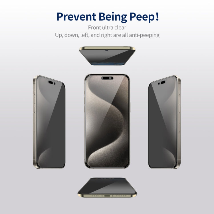 For iPhone 15 Pro ENKAY Hat-Prince 360 Degree Anti-peeping Privacy Full Screen Tempered Glass Film - iPhone 15 Pro Tempered Glass by ENKAY | Online Shopping UK | buy2fix