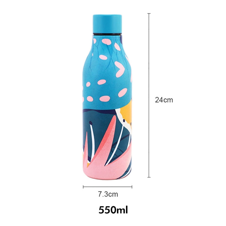 JUNSUNMAY Geometric Patterns Coating 304 Stainless Steel  550ml Water Vacuum Bottle(Red) - Vacuum Thermoses & Cups by JUNSUNMAY | Online Shopping UK | buy2fix