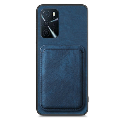 For OPPO Reno10 Pro+ Retro Leather Card Bag Magnetic Phone Case(Blue) - OPPO Cases by buy2fix | Online Shopping UK | buy2fix