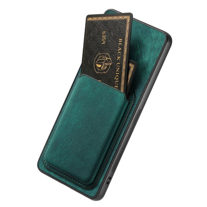 For OPPO Reno7 4G Retro Leather Card Bag Magnetic Phone Case(Green) - OPPO Cases by buy2fix | Online Shopping UK | buy2fix