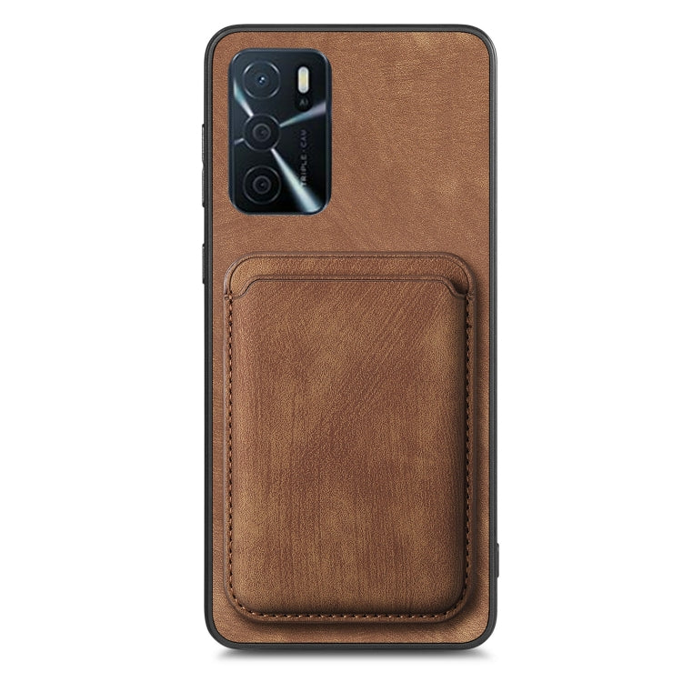 For OPPO A72 5G Retro Leather Card Bag Magnetic Phone Case(Brown) - OPPO Cases by buy2fix | Online Shopping UK | buy2fix