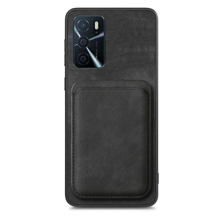 For OPPO A92S Retro Leather Card Bag Magnetic Phone Case(Black) - OPPO Cases by buy2fix | Online Shopping UK | buy2fix