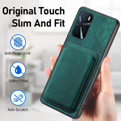 For OPPO A38 4G / A18 4G Retro Leather Card Bag Magnetic Phone Case(Green) - OPPO Cases by buy2fix | Online Shopping UK | buy2fix