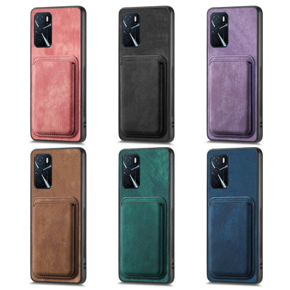 For OPPO Find X5 Retro Leather Card Bag Magnetic Phone Case(Purple) - OPPO Cases by buy2fix | Online Shopping UK | buy2fix