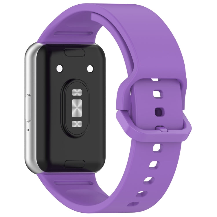 For Samsung Galaxy Fit 3 SM-R390 Solid Color Buckle Silicone Watch Band(Purple) - Watch Bands by buy2fix | Online Shopping UK | buy2fix