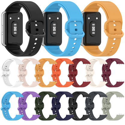 For Samsung Galaxy Fit 3 SM-R390 Solid Color Buckle Silicone Watch Band(Orange) - Watch Bands by buy2fix | Online Shopping UK | buy2fix