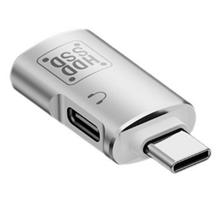 JS-109 USB-C / Type-C to Type-C + USB 3.0 Converter OTG Adapter for Digital Headset and U-Disk(Silver) - OTG Adapter by buy2fix | Online Shopping UK | buy2fix