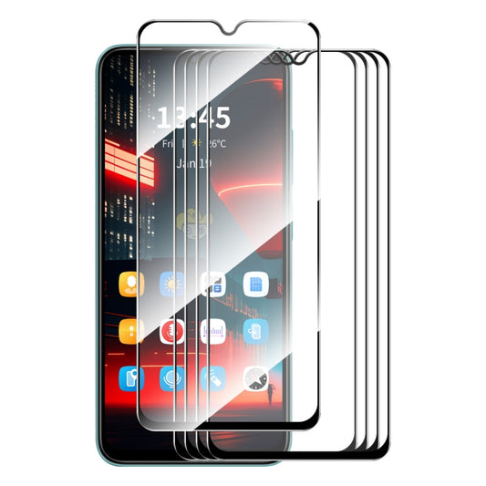 For Tecno Spark Go 2023 5pcs ENKAY Full Glue High Aluminum-silicon Tempered Glass Film - Tecno Tempered Glass by ENKAY | Online Shopping UK | buy2fix